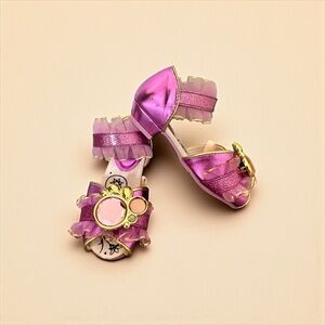 [KID]  DISNEY Rapunzel Costume Heels Kids 7/8 Metallic Pink/Gold